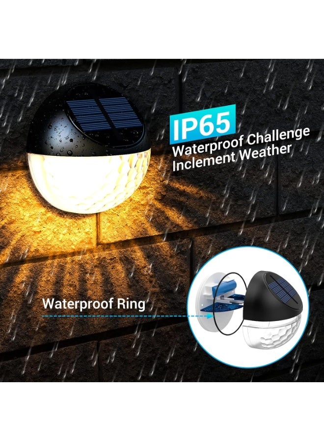 Relex 4 Packs Auto On/Off Solar Fence Lights Outdoor Waterproof (IP65), LED Energy Saving Solar Deck Lights, Warm White Solar Spot Lights Decorative for Step, Garden, Porch, Path, Stair - Image 3