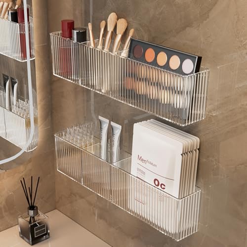 MAKIOTEKO 2 Pack Wall Mount Marker Organizer, Makeup Organizer Hanging Storage Organizer Bin Floating Shelves for Office Bathroom Kitchen Bedroom (Large) - Image 5