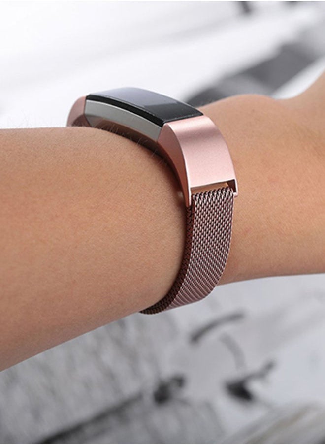 NIBEMINENT - Milanese Replacement Band For Fitbit Alta And HR Rose Pink - Image 1