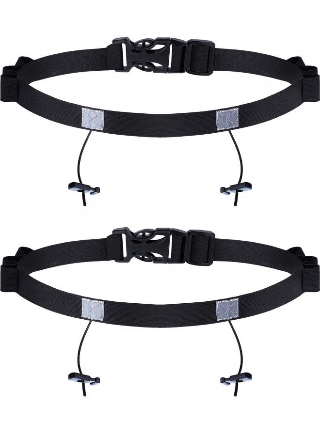 Jovitec JOVITEC 2 Pieces Race Number Belt with 6 Gel Loops for Running Cycling Triathlon Marathon (Black) - Image 1
