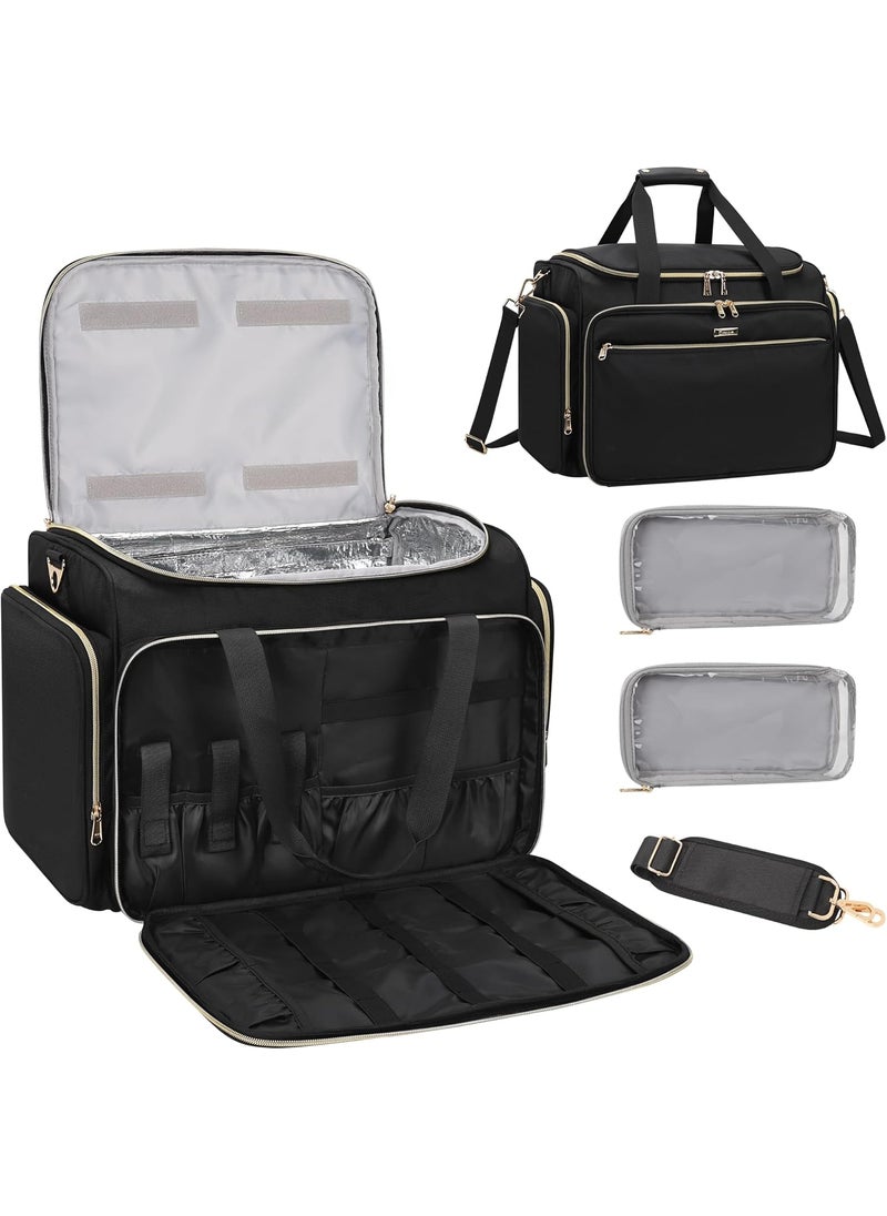 MONSTINA MONSTINA Professional Hairstylist Traveling Bag with Two Detachable Small Bags,Hairdressing Bag Makeup Salon Organizer Bag for Barber Hairdresser Insulation Material 