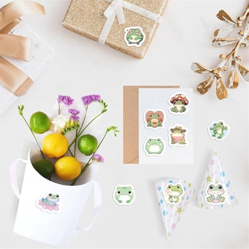 ملصقات صغيرة بتصميم ضفدع للاطفال، 500 قطعة من ملصقات مستلزمات المعلم الدائرية اللطيفة للاطفال في الفصول الدراسية، 10 تصميمات ملصقات تحفيزية لمكافآت التدريب (ضفدع) - Image 3