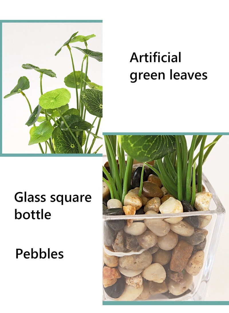 Creative Artificial Green Plants with Green Leaves, Simulation Potted Home Decor for Office Desk, Eye-catching Simulation Plant Bonsai