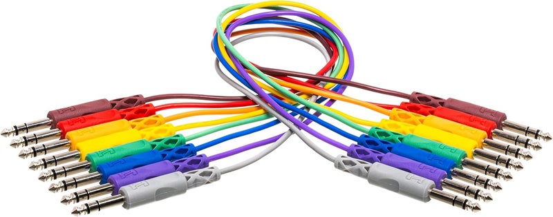 Hosa CSS-830 Balanced Patch Cables, 1/4 Inch TRS to Same, 1 Foot - Image 1