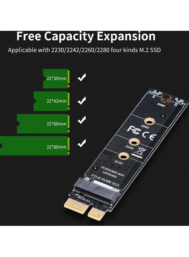 PCI-E to NVME M.2 Adapter Card with Heat Sink and Thernal Black - Image 3