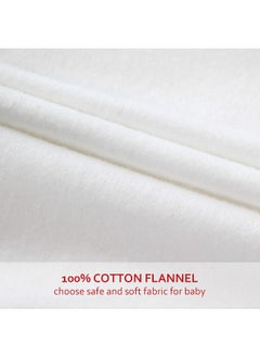 Moonsea Moonsea Pack and Play Sheet, 100% Cotton Flannel, Fitted Portable Mini Crib Sheet for Girls Boys, Ultra Soft Breathable Convertible Playard Mattress Cover, Playard Playpen Sheet Warm, White  - Image 2