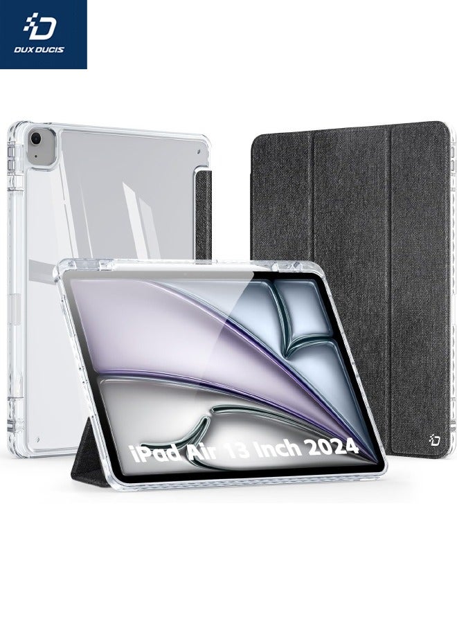 DUX DUCIS iPad Air 13-Inch (6th Generation) Case, Mixed Material Protective Case, [With Apple Pencil Holder][Auto Sleep Wake][Dual Standing Positions][Shockproof & Anti-Drop] for iPad Air 6 2024 13 inch, Black - Image 1