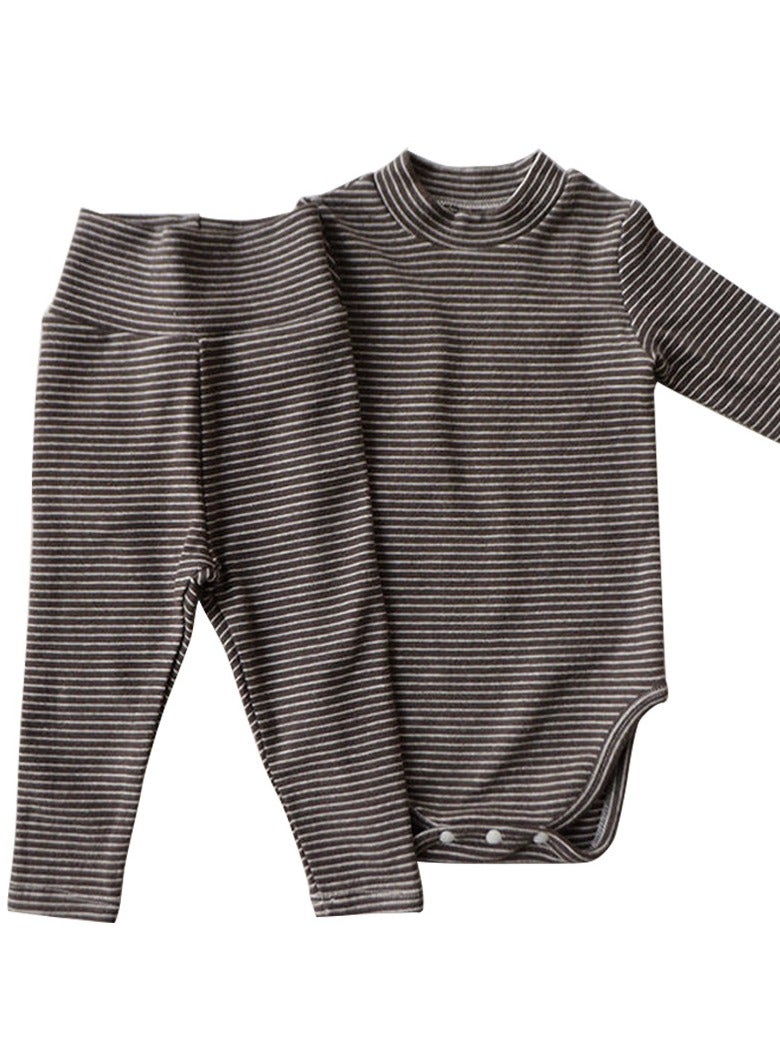 Baby Climbing Clothes Baby Onesie + High Waist Pants Set - Image 2