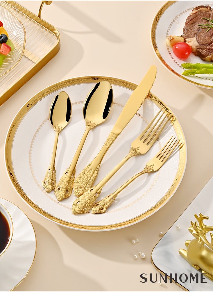 Sunhome SUNHOME 20-Piece Stainless Steel Cutlery Set Gold  - Image 2