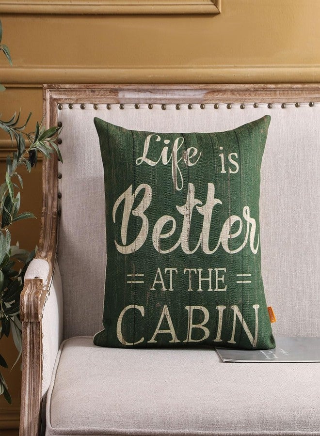 LINKWELL Cabin Decorative Pillow Cover 18x18 Inch Life is Better at The Cabin Throw Pillow Cover for Couch Living Room Vintage Decorations for Home CC1967 - Image 2