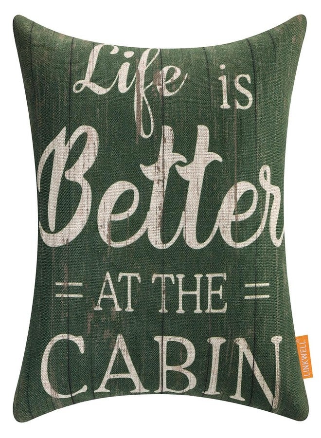 LINKWELL Cabin Decorative Pillow Cover 18x18 Inch Life is Better at The Cabin Throw Pillow Cover for Couch Living Room Vintage Decorations for Home CC1967 - Image 1