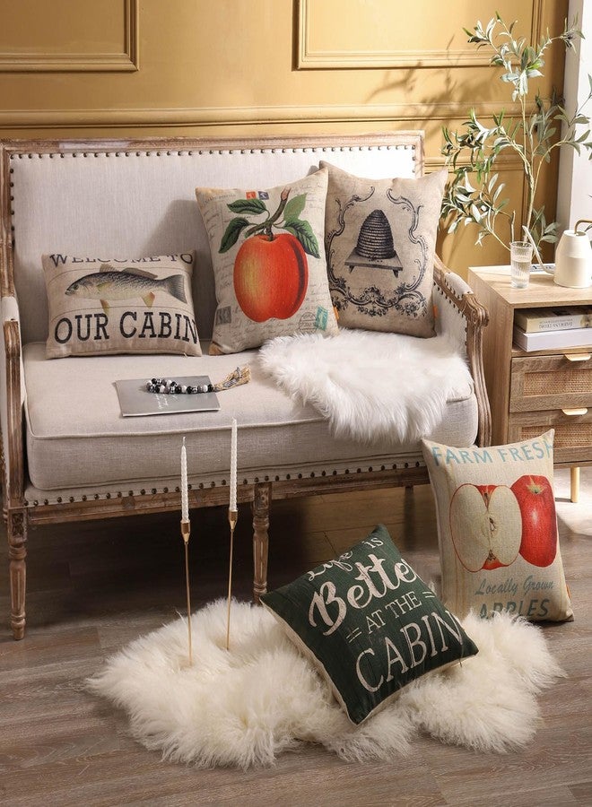 LINKWELL Cabin Decorative Pillow Cover 18x18 Inch Life is Better at The Cabin Throw Pillow Cover for Couch Living Room Vintage Decorations for Home CC1967 - Image 3