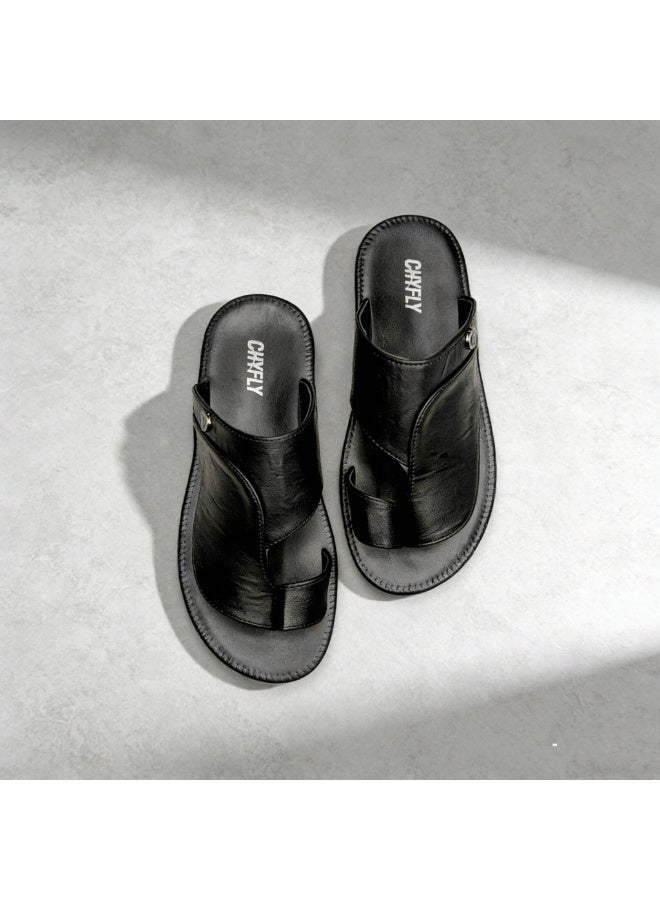 Arab-style Men's Flat Comfortable Slippers, Simple And Easy-to-wear Design, With Distinctive Patchwork Detailing - Image 5