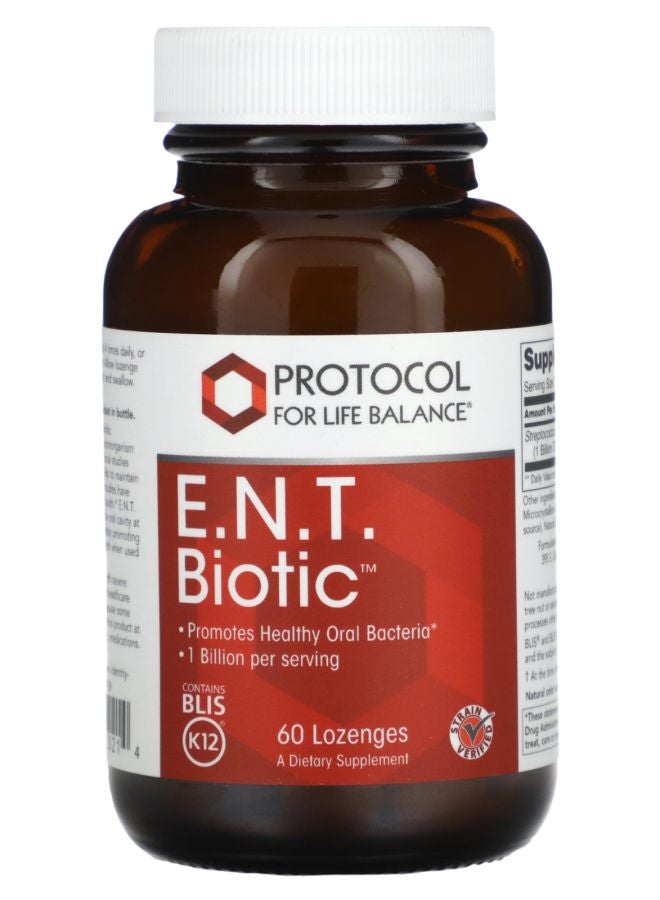 Protocol For Life Balance E.N.T. Biotic 1 Billion 60 Lozenges