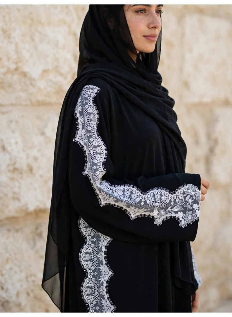 Ikkxa  Embellished Side Panel Abaya with Draped Hijab for Women | Best Price UAE