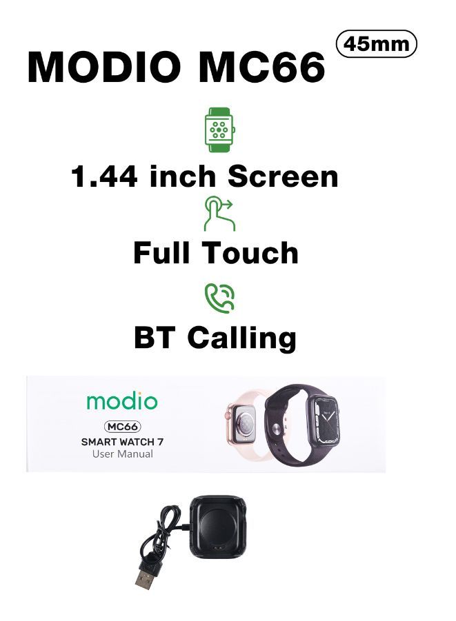 Modio MC66 Smart Watch With Full Display, Smart Split Screen & Long Battery Life, Support Calling, Full Screen, Heart Rate, Step Count, Sleep Alert (Silver) - Image 3