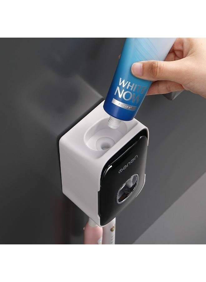 Toothpaste Dispenser Wall Mounted for Bathroom Automatic Toothpaste Squeezer for Kids and Adult (Grey+black-2Pcs) - Image 5