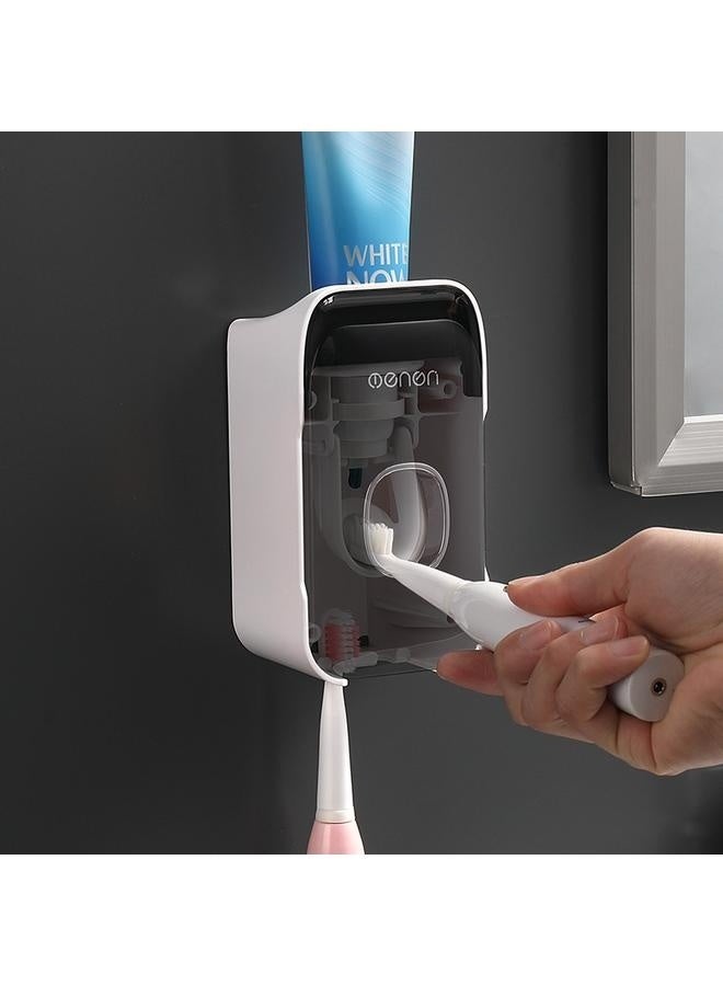 Toothpaste Dispenser Wall Mounted for Bathroom Automatic Toothpaste Squeezer for Kids and Adult (Grey+black-2Pcs) - Image 4