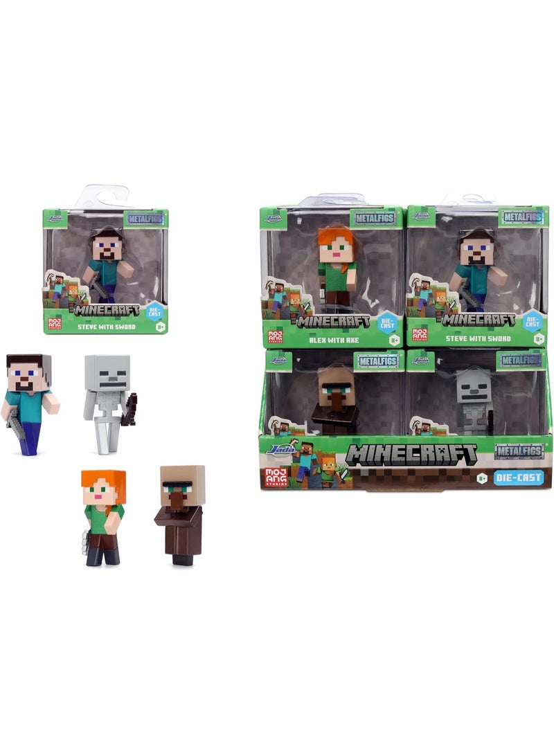Jada Toys Minecraft Figure (1 Piece) - 1 of 4 Collectible Metal Figures (Steve, Alex, Skeleton, Villager) for Fans and Children from 8 Years, Random Selection, 6.5 cm, Wave 4 - Image 1