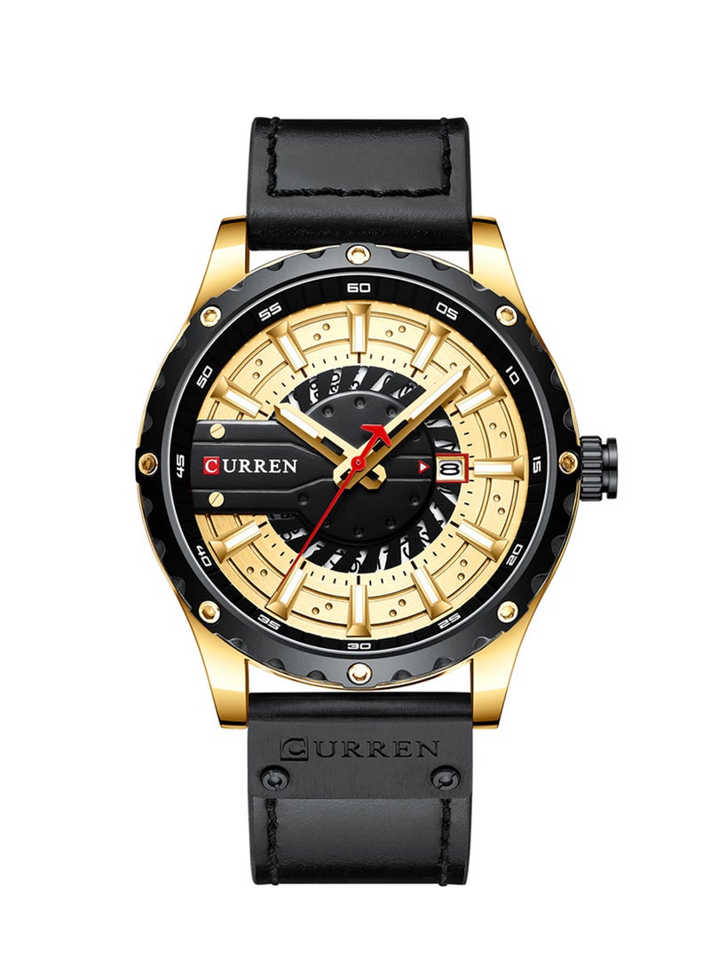 CURREN 8374 Men's Waterproof Calendar Watch Simple Business Leather Watch  - Image 1