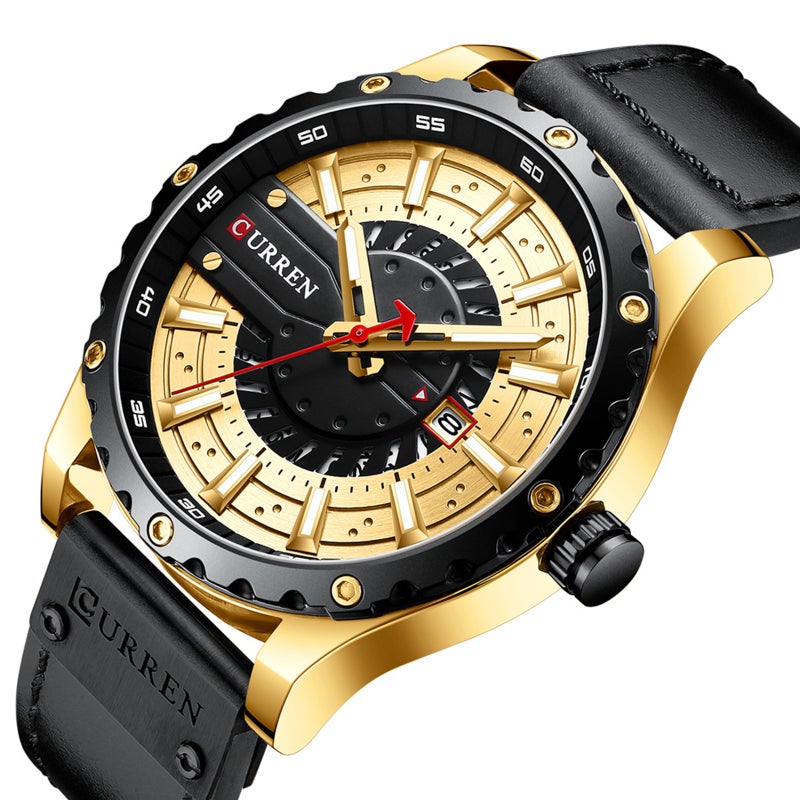 CURREN 8374 Men's Waterproof Calendar Watch Simple Business Leather Watch  - Image 2