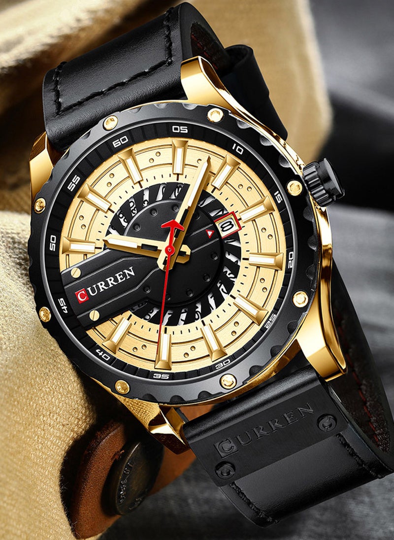 CURREN 8374 Men's Waterproof Calendar Watch Simple Business Leather Watch  - Image 3