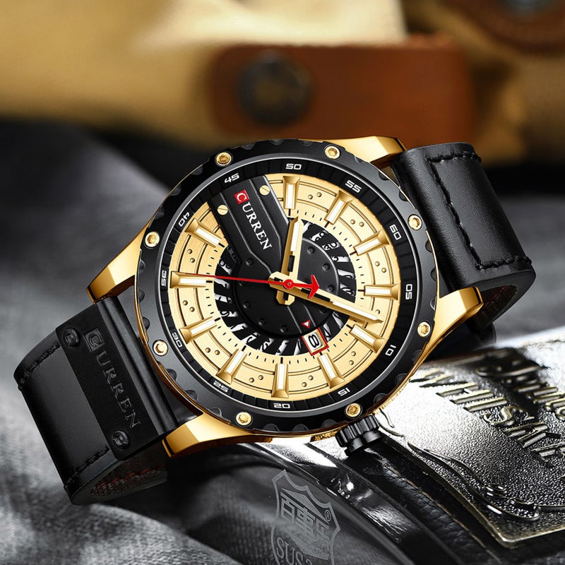 CURREN 8374 Men's Waterproof Calendar Watch Simple Business Leather Watch  - Image 4