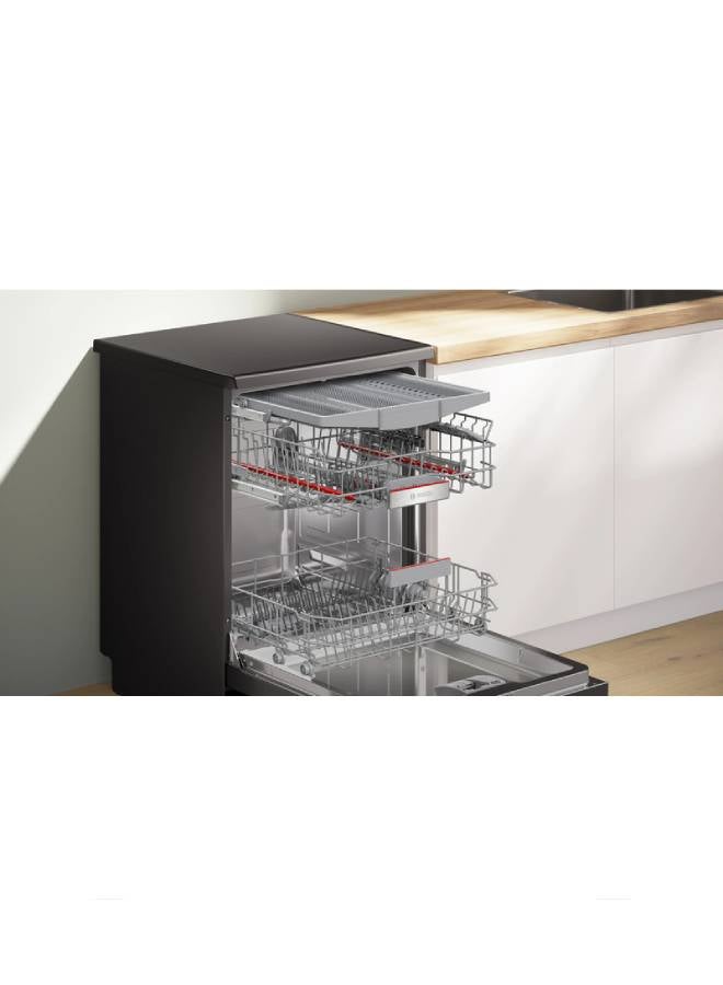 BOSCH Series 6 Free-Standing Dishwasher 60 cm Brushed Anti-Fingerprint - SMP6EMC00V Black stainless steel - Image 3