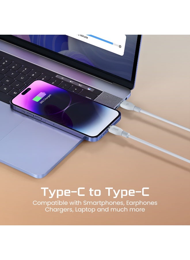 Acceon 60W USB-C to USB-C Fast Charging Cable (1.2M) – Ultra-Soft Tangle-Free Nano Silicone Type-C Data Cord with Scent Infusion Technology & 480Mbps Sync (Model: ACC-CA040) - Image 4