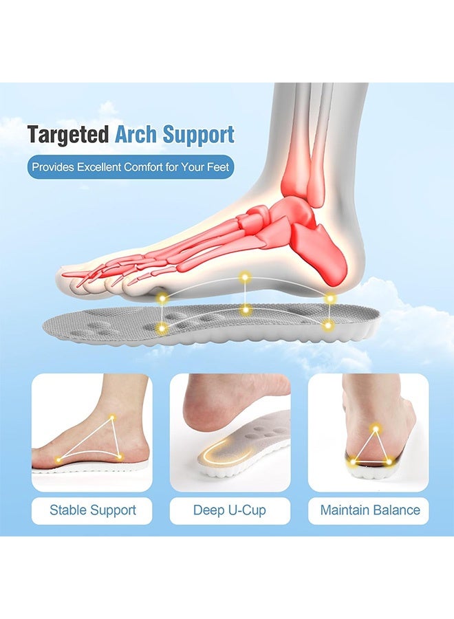 إم إكس إن نعال داخلية لتقويم العظام من إسفنج الذاكرة للرجال والنساء، نعل داخلي مريح لدعم قوس القدم، مسامي ويخفف آلام القدم، نعل مثالي للمشي لمسافات طويلة والجري - Image 4