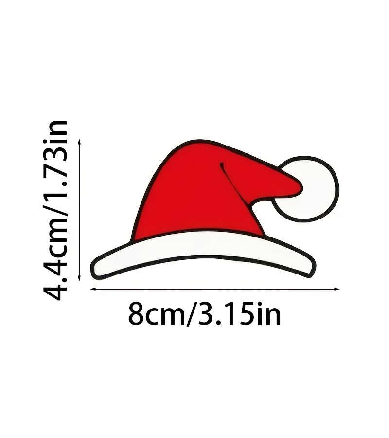 2pcs Flat Car Logo Stickers Cute Little Red Cap Front Rear Vehicle Emblem - Image 2