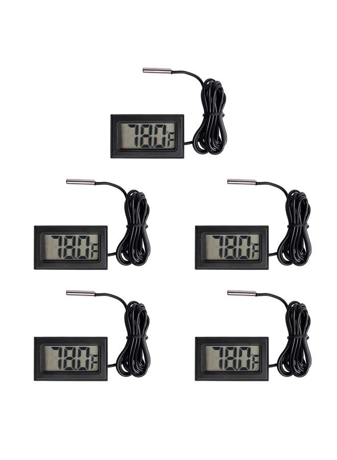 هيليتجو مقياس حرارة رقمي بشاشة LCD من HiLetgo، 5 قطع، مقياس حرارة للثلاجة بشاشة LCD رقمية، درجة حرارة الماء مع مسبار فهرنهايت - Image 1