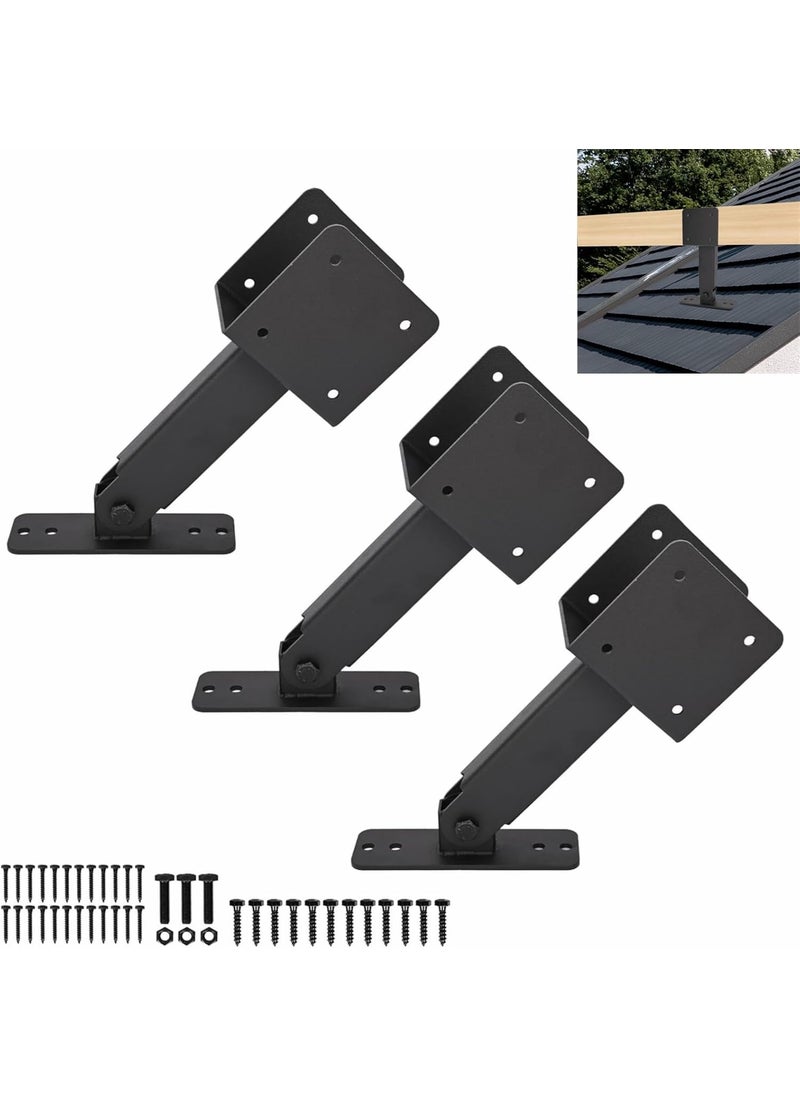 Nisorpa Nisorpa 3 Pack Heavy Duty Roof Riser Brackets Kit Adjustable Pergola Roof Riser Beam Brackets Fit 44 Wood Beam for Patio Cover Pergola Gazebo  - Image 1