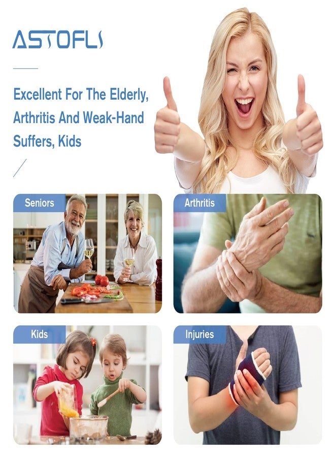 Astofli 5 Pack Jar Opener For Seniors With Arthritis, Easy Twist Lid Opener Jar Opener For Opening Jars With 2 PCS Rubber Jar Gripper, Multi Can Openers Prime For Seniors With Arthritis - Image 2