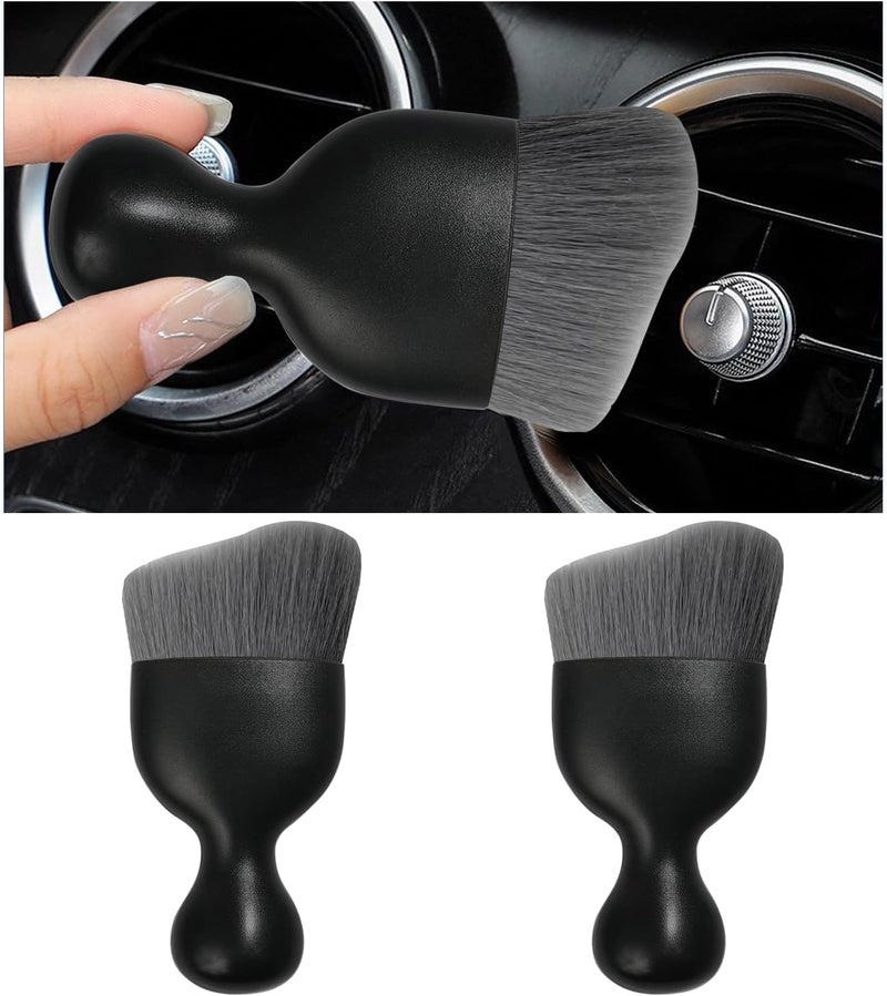 Dickno 2PCS Car Interior Dust Brush, Soft Scratch Free Auto Detailing Brushes, Universal Vehicle Interior Cleaning Tool for Automotive Dashboard, Air Vents, Leather (Gray) Field tested quality - Image 1
