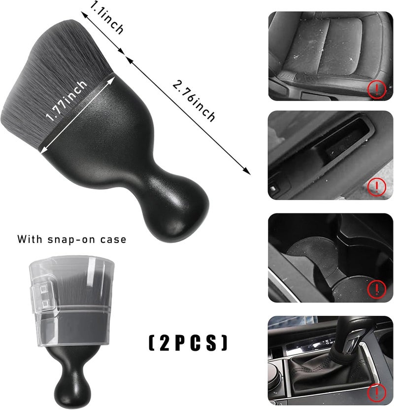 Dickno 2PCS Car Interior Dust Brush, Soft Scratch Free Auto Detailing Brushes, Universal Vehicle Interior Cleaning Tool for Automotive Dashboard, Air Vents, Leather (Gray) Field tested quality - Image 2