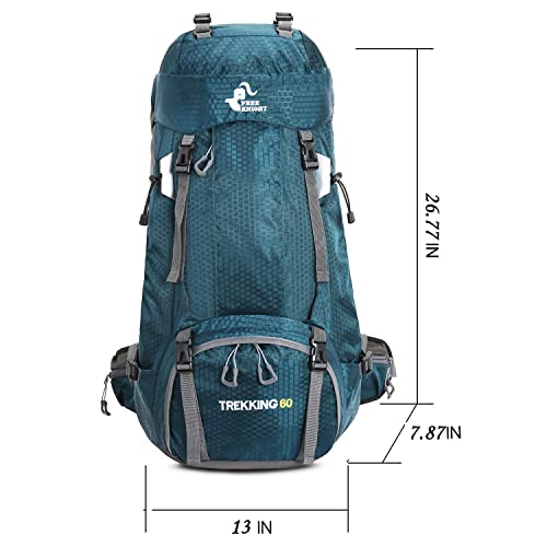 Bseash 60L Waterproof Hiking Camping Backpack with Rain Cover, Large Outdoor Sport Travel Daypack Rucksack for Climbing - Image 2