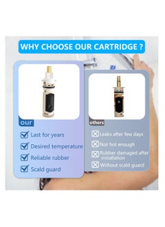 SYOSI 1222 Cartridge بديل ، صمام نحاسي مفتوح سريع ، مشبك احتفاظ ، مجموعة إصلاح صنبور دش مانعة للتسرب ، أجزاء صمام دش بانيو نحاسي  - Image 5