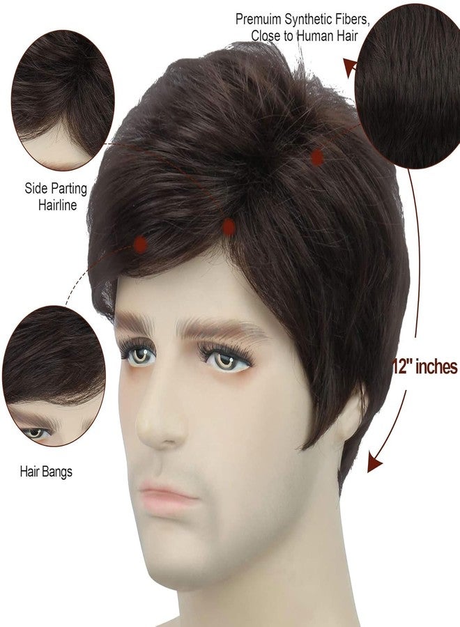 VIVIAN Men Full Head Synthetic Wigs For Men And Boys Natural Brown, Parties & Cosplay Pack of 1 - Image 4