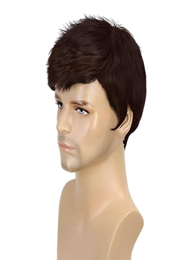 VIVIAN Men Full Head Synthetic Wigs For Men And Boys Natural Brown, Parties & Cosplay Pack of 1 - Image 3