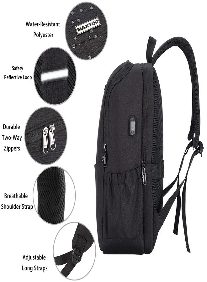 MAXTOP Travel Laptop Backpack with USB Charging Port Anti-Theft[Water Resistant] College School Bookbag Fits 17 Inch Laptop - Image 5