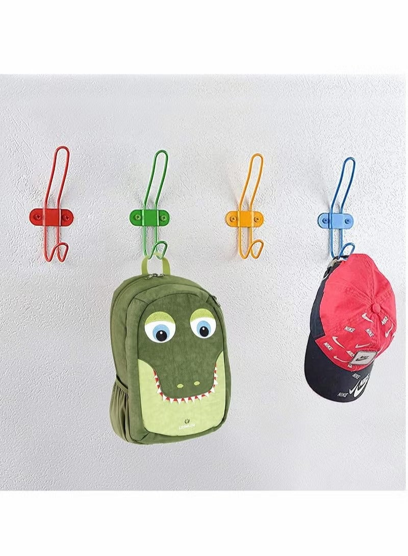 Coat Hooks, 4 Pieces Heavy Duty Wall Hooks Kids Colorful Wall Mounted Hooks Rack Strong and Durable Robe Hook for Holding Backpacks, Coats, Hats, Key, Towels, Rainbow Set in Bedroom and Living Room - Image 4