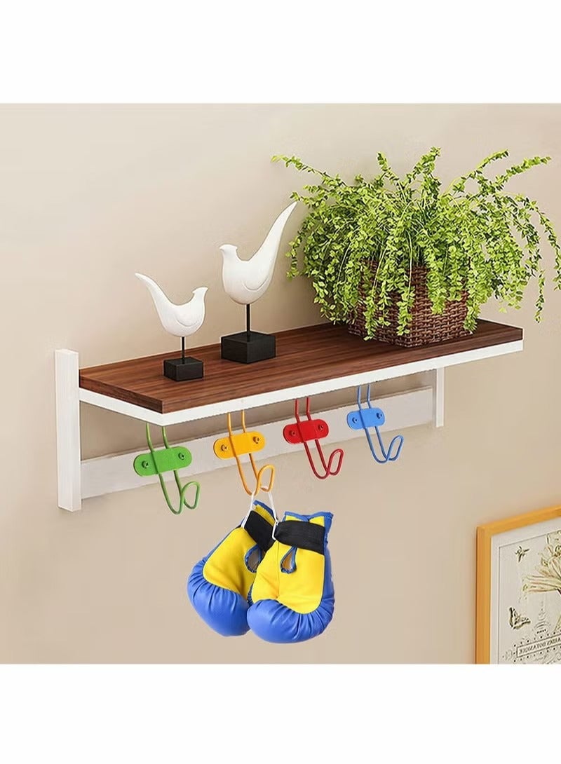 Coat Hooks, 4 Pieces Heavy Duty Wall Hooks Kids Colorful Wall Mounted Hooks Rack Strong and Durable Robe Hook for Holding Backpacks, Coats, Hats, Key, Towels, Rainbow Set in Bedroom and Living Room - Image 3