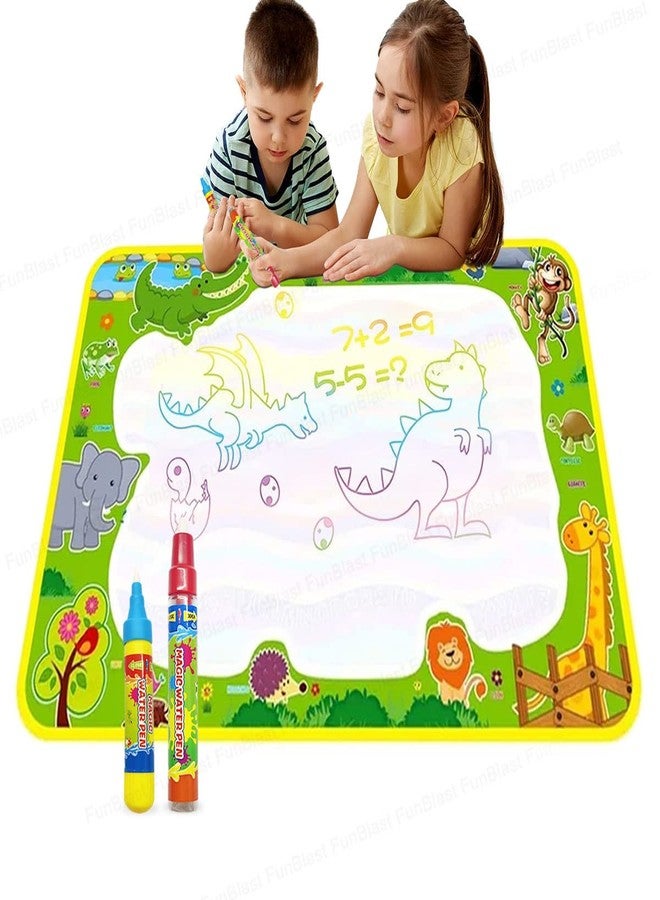 FunBlast Magic Water Drawing Mat with Rainbow Color Swatches Jumbo Size Aqua Magic Erasable Drawing Pad for Toddlers, Learning and Educational Doodle Mat for Girls, Boys, Kids (74 X 49 CM) - Image 1