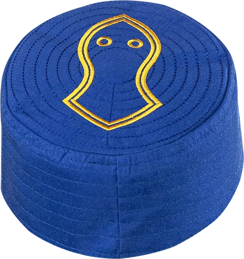 İhvan Online Nalı Şerif Patterned Pattern Fabric Skullcap Navy Blue