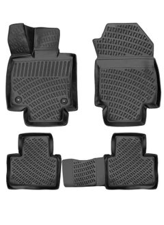 RizLiner Toyota Rav4  2019-2024 Floor Mats 3D Custom Fit Compatible with  Car Mats Laser Measured 1st & 2nd Row Floor Liners All Weather Non-Slip (Black)