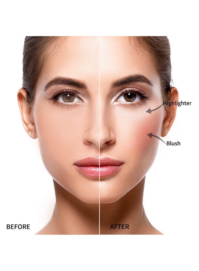 Boobeen Blush And Highlighter Kit, 3 In 1 Makeup Pressed Powder Palette Shimmer Bronzer, Orange&Pink Matte Blusher Blendable Glow Face Palette For A Redness And Glowing Look - Image 5