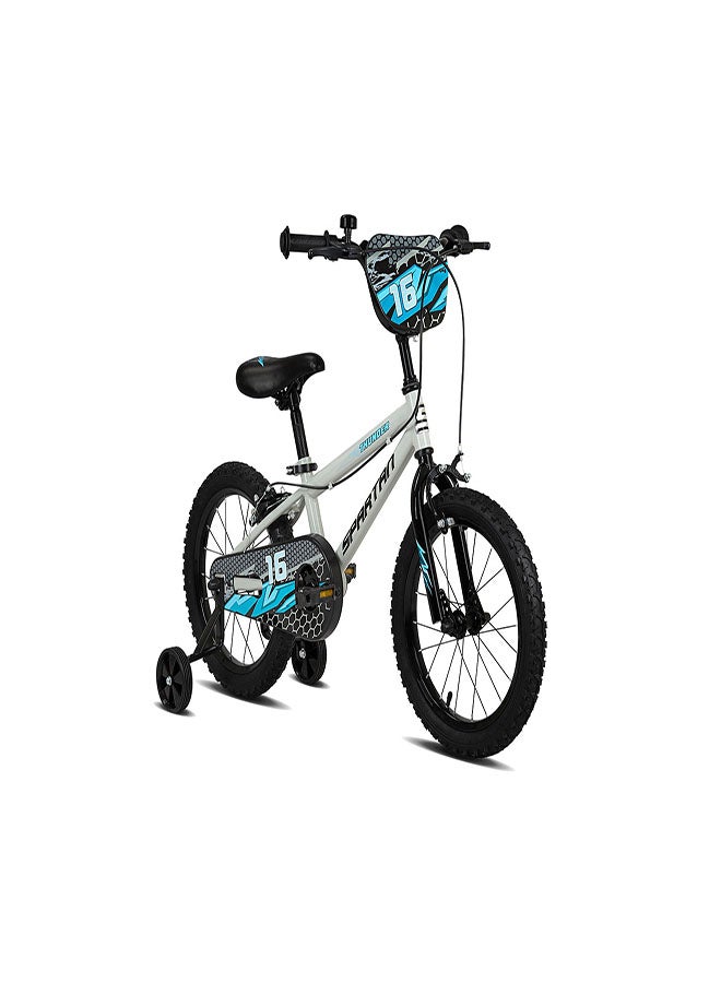 Spartan Thunder Kids Bike | 16 Inch Wheel Size With Training Wheels | Single Speed | Gray Gloss Color  - Image 2