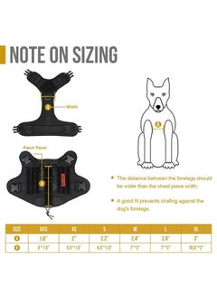 OneTigris Tactical Dog Harness Vest,No-Pull Service Dog Vest with Hook & Loop Panels,Adjustable Dog Vest Harness for Walking Hiking Training(Black,XXS)  - Image 2