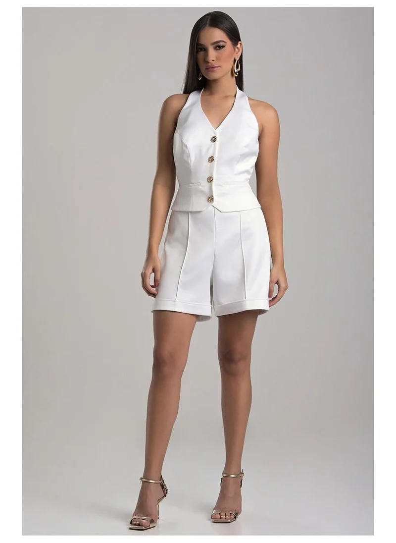 Off-white Halter Neck Romper